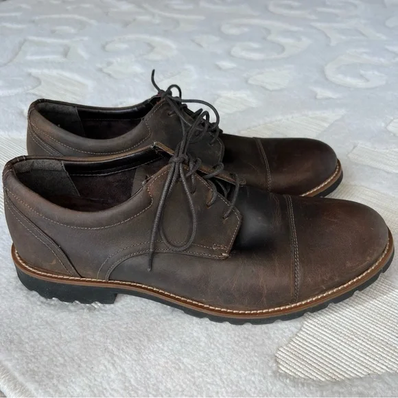 Rockport Trutech Brown Leather Cap Toe Oxford Casual Lace Shoes Mens Size 10.5 M - Picture 15 of 16